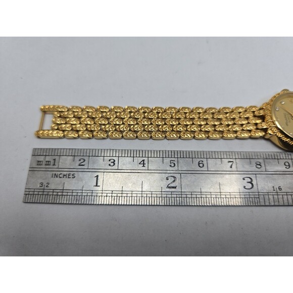 Croton Lady Harris Womens Gold Tone Diamond Quartz Dress Watch New Battery